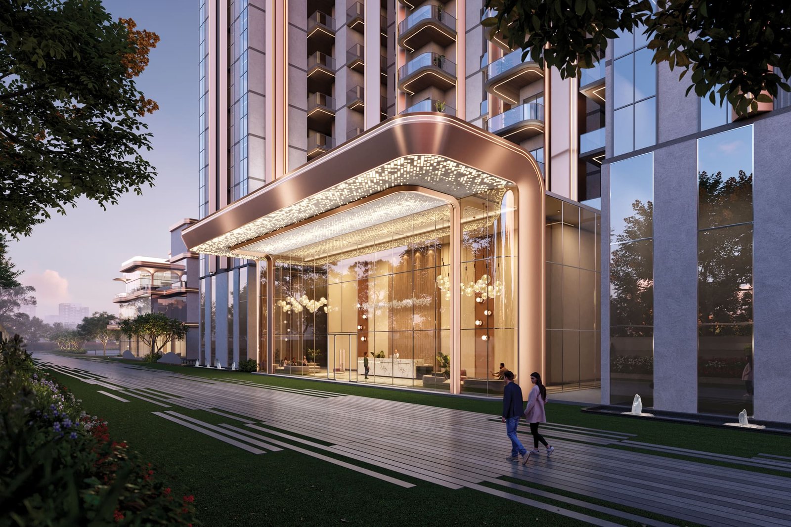 The arrival canopy at Ashtech Presidential Towers, Sector 12, Greater Noida West