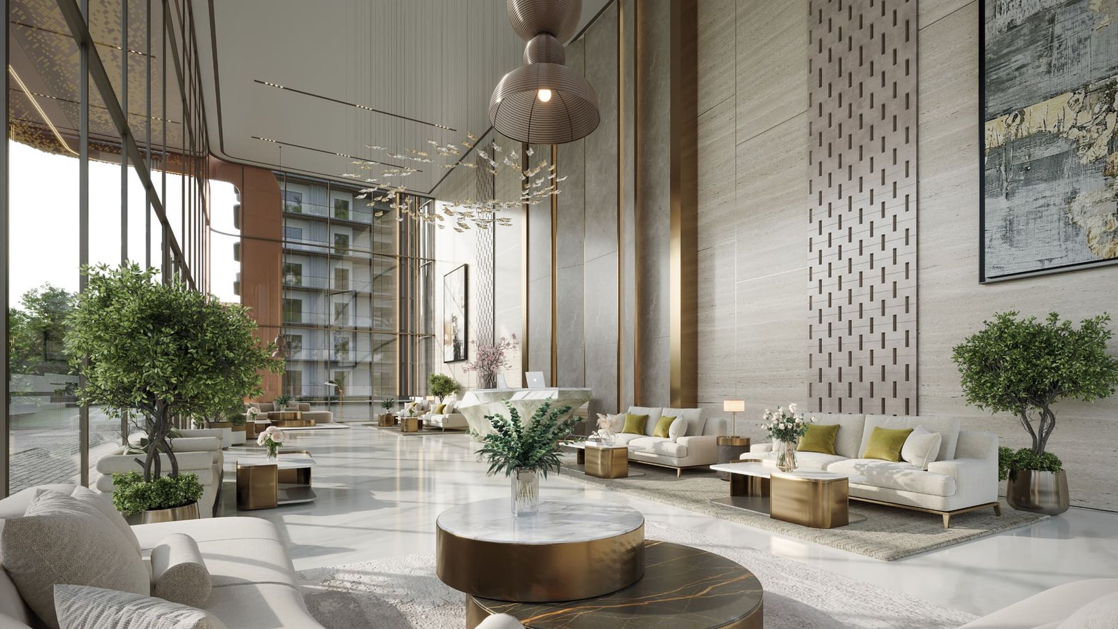 Triple-height entrance lobby at Ashtech Presidential Towers